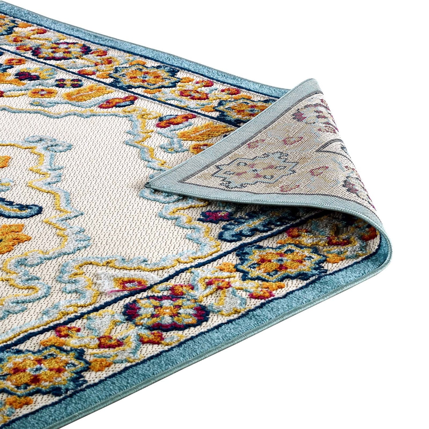 Reflect Ansel Distressed Floral Vintage Medallion Indoor and Outdoor Area Rug by Modway