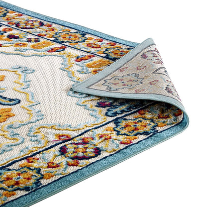 Reflect Ansel Distressed Floral Vintage Medallion Indoor and Outdoor Area Rug by Modway