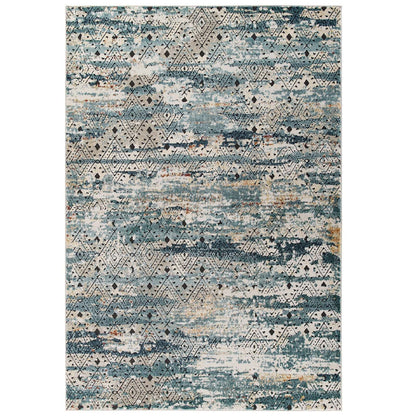 Tribute Eisley Rustic Distressed Transitional Diamond Lattice Area Rug by Modway