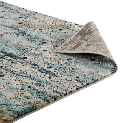 Tribute Eisley Rustic Distressed Transitional Diamond Lattice Area Rug by Modway