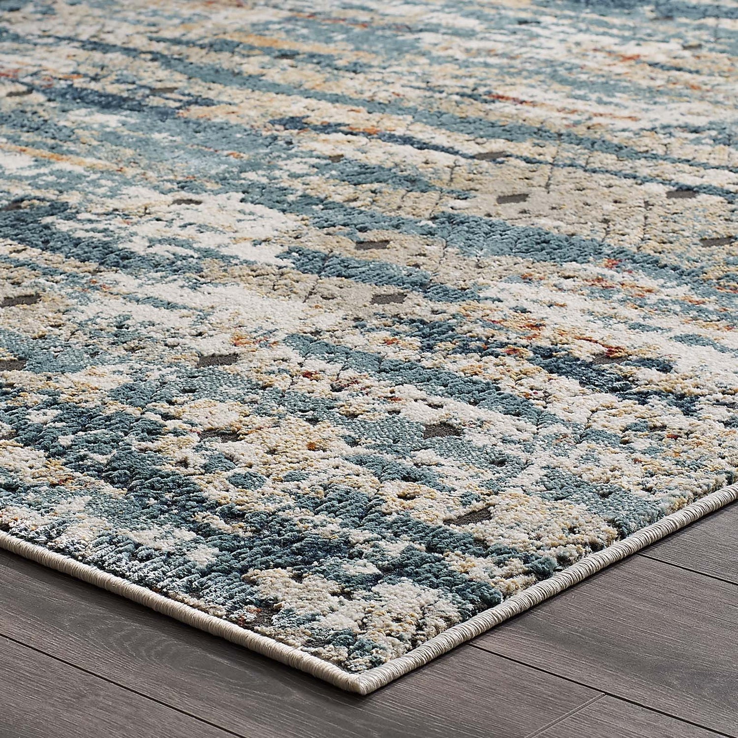 Tribute Eisley Rustic Distressed Transitional Diamond Lattice Area Rug by Modway