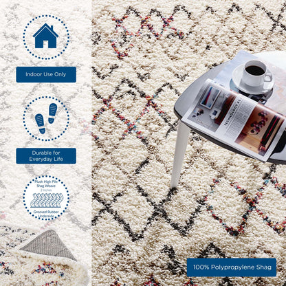 Skadi Rainbow Diamond Shag Area Rug by Modway