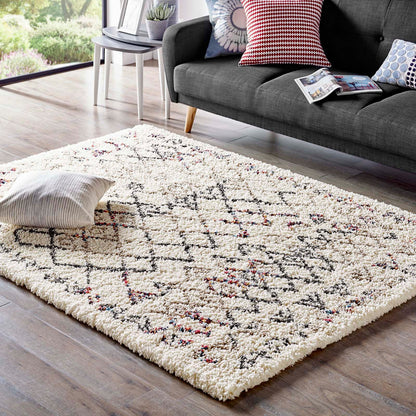 Skadi Rainbow Diamond Shag Area Rug by Modway