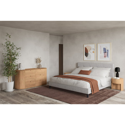 Elena Queen Bed Beds, Grey / Solid Pine