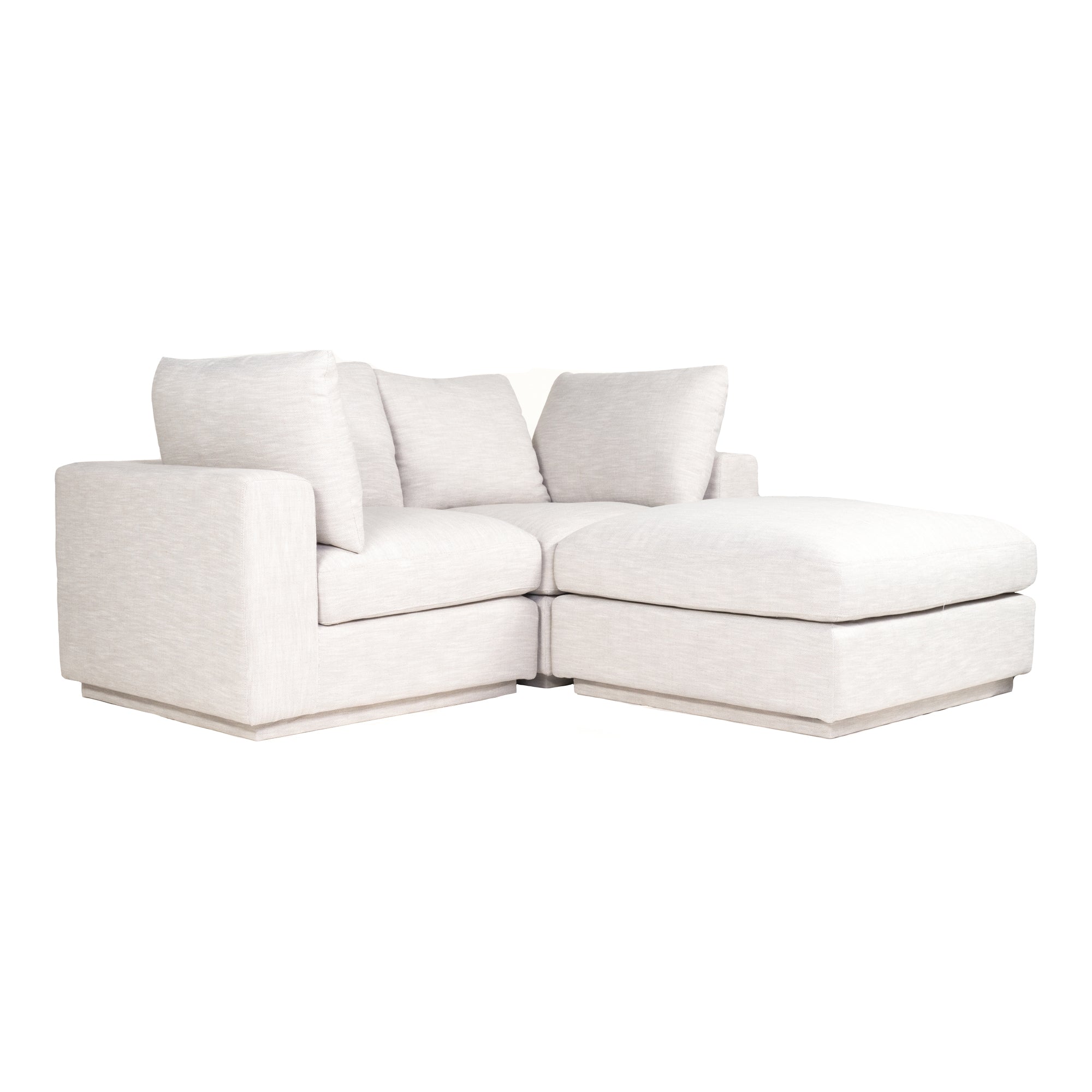 Justis Lounge Modular Sectional Modular Sectionals, Grey / Solid Pine