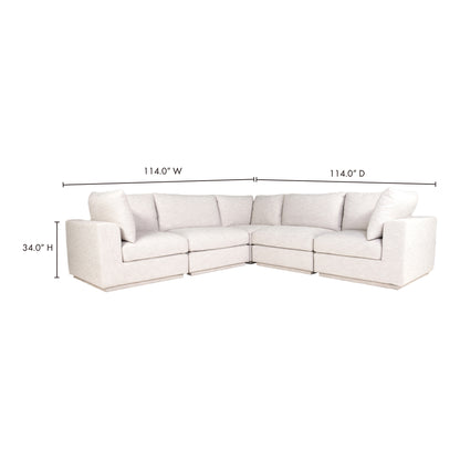 Justis Nook Modular Sectional Modular Sectionals, Grey / Solid Pine