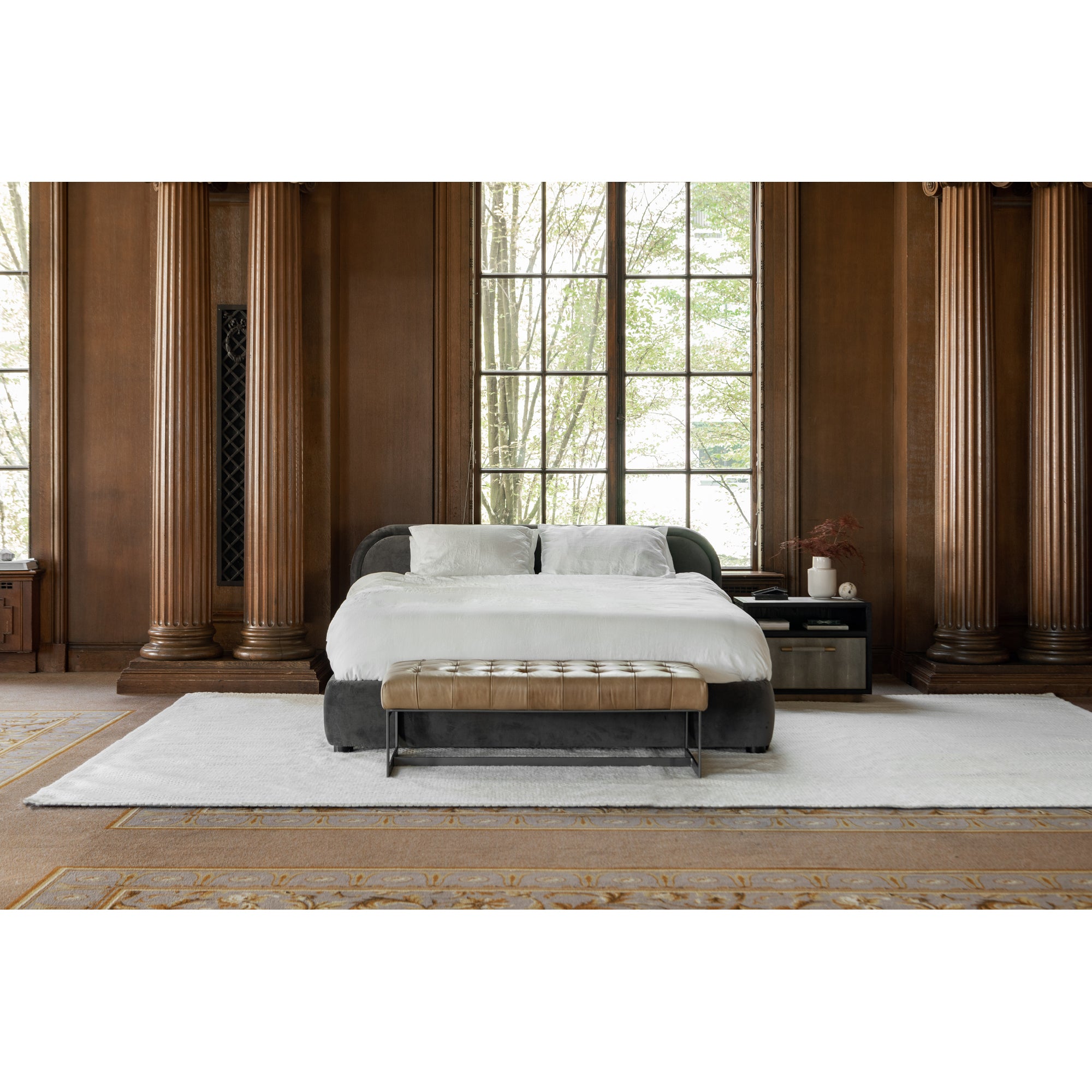 Collin King Bed Oatmeal Beds, / Solid Pine Frame