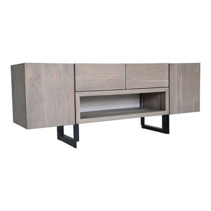 Tiberon Media Cabinet Multi Media Units, Natural / Iron Base