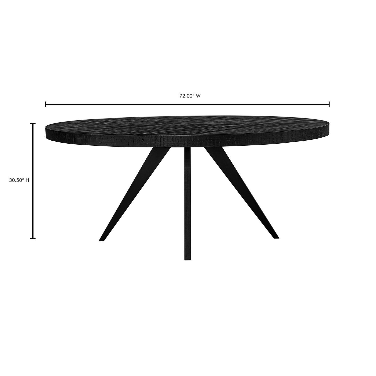 Park Round Dining Table Black Dining Tables, Black / Solid Acacia Legs