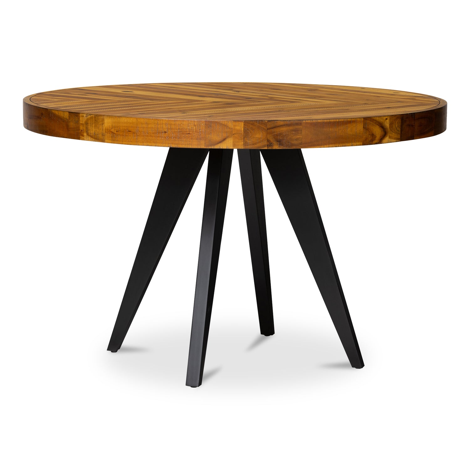 Park 60 Inch Round Dining Table Black Dining Tables, Black / Solid Acacia Legs