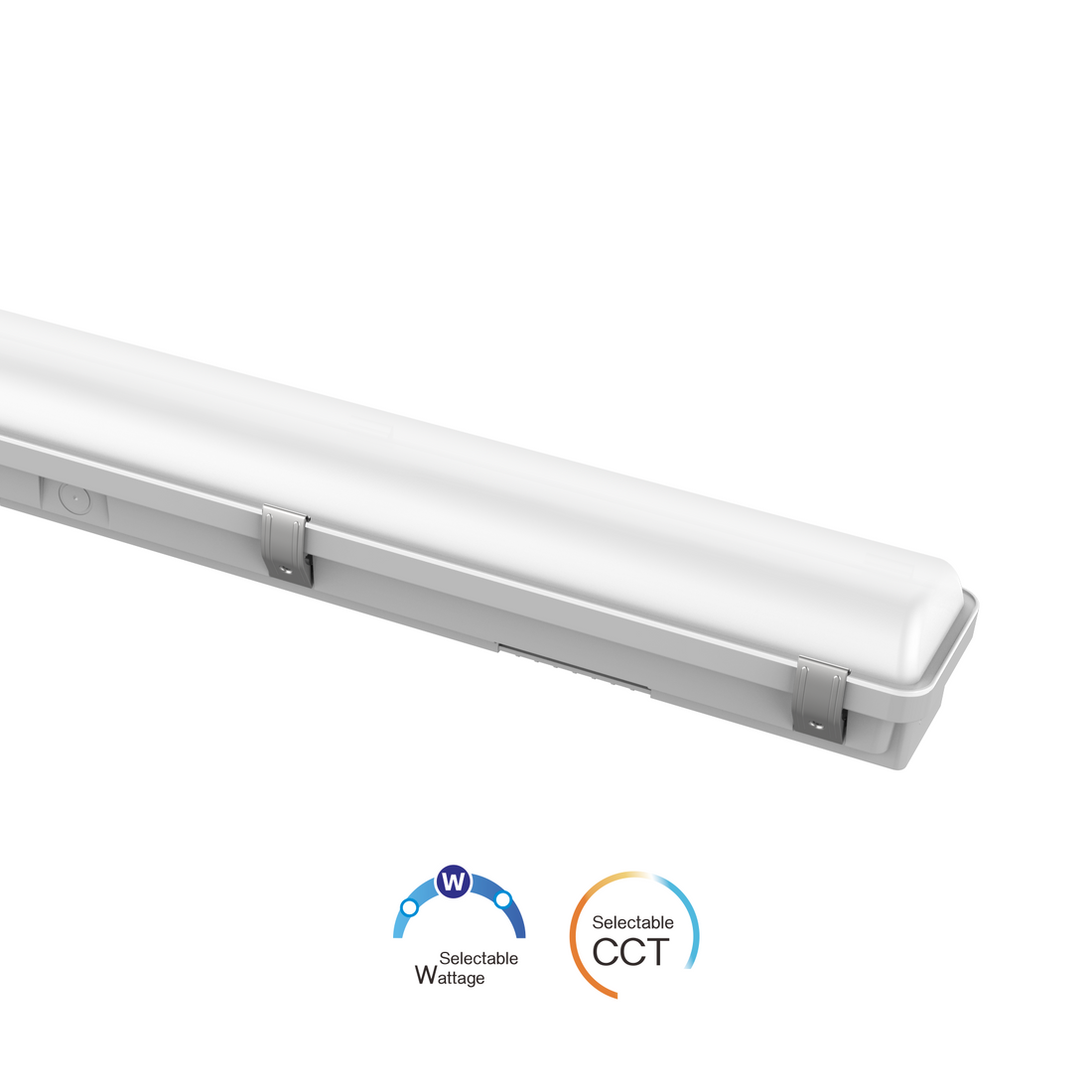 4FT LED Vapor Proof Light - 30W/40W/50W - Wattage Adjustable - 3000/4000/5000K - 6500Lumens 0-10V Dimmable,120-277VAC DLC 5.1 Premuim Pending, White