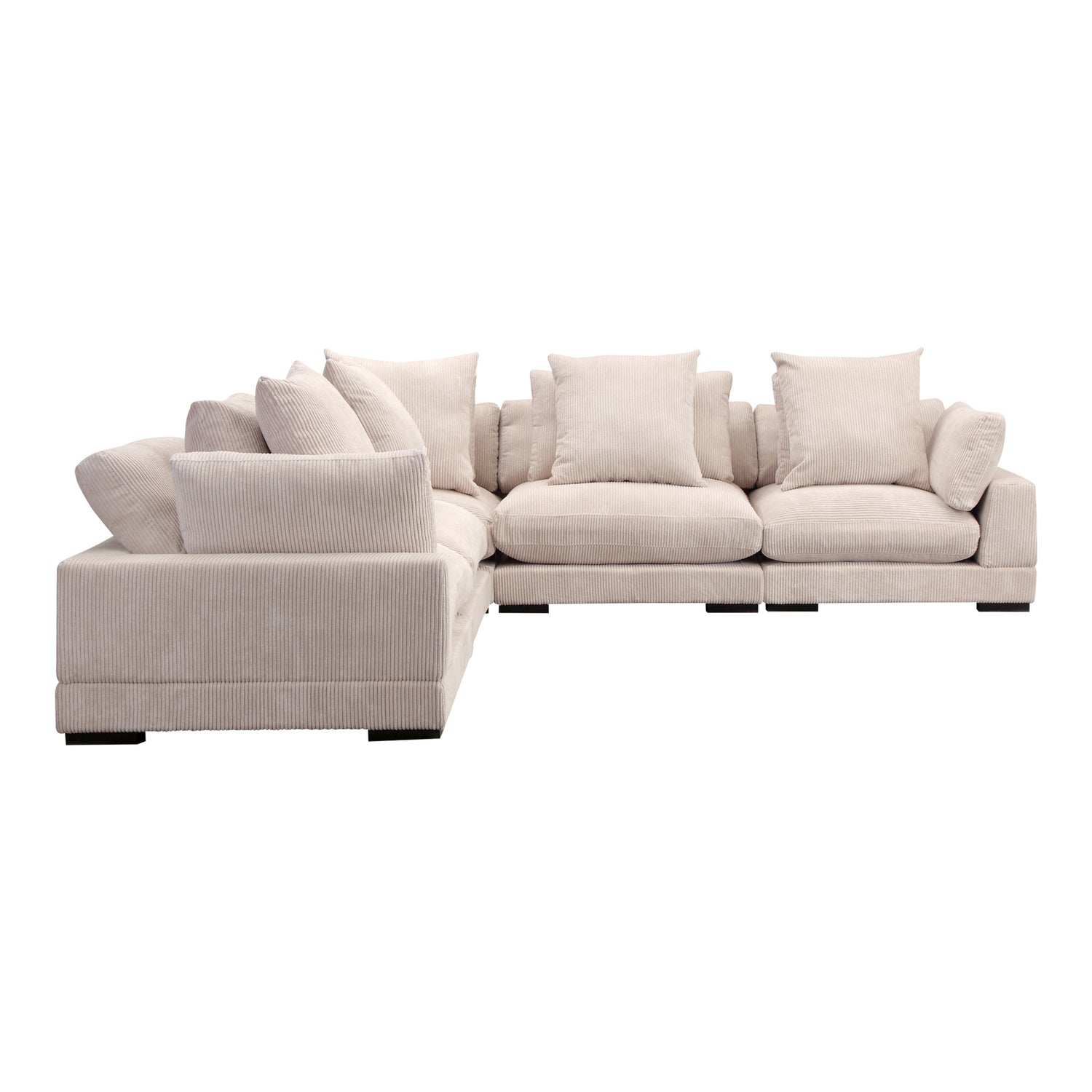 Tumbler Dream Modular Sectional Modular Sectionals, Brown / Solid Eucalyptus Frame and Plywood