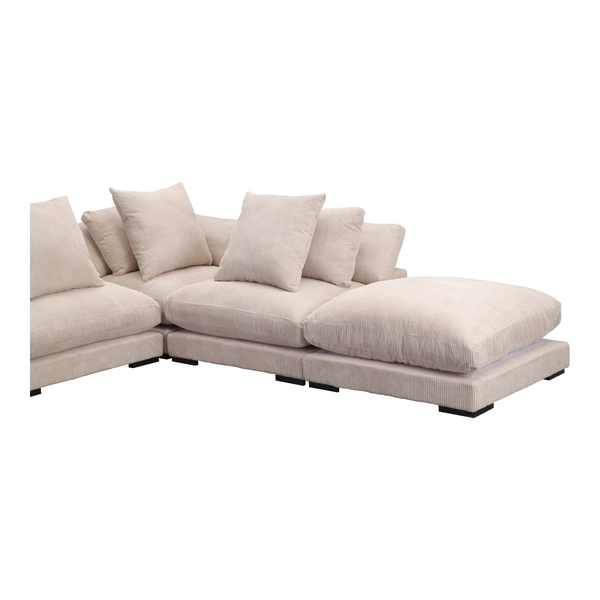 Tumbler Lounge Modular Sectional Modular Sectionals, Brown / Solid Eucalyptus Frame and Plywood