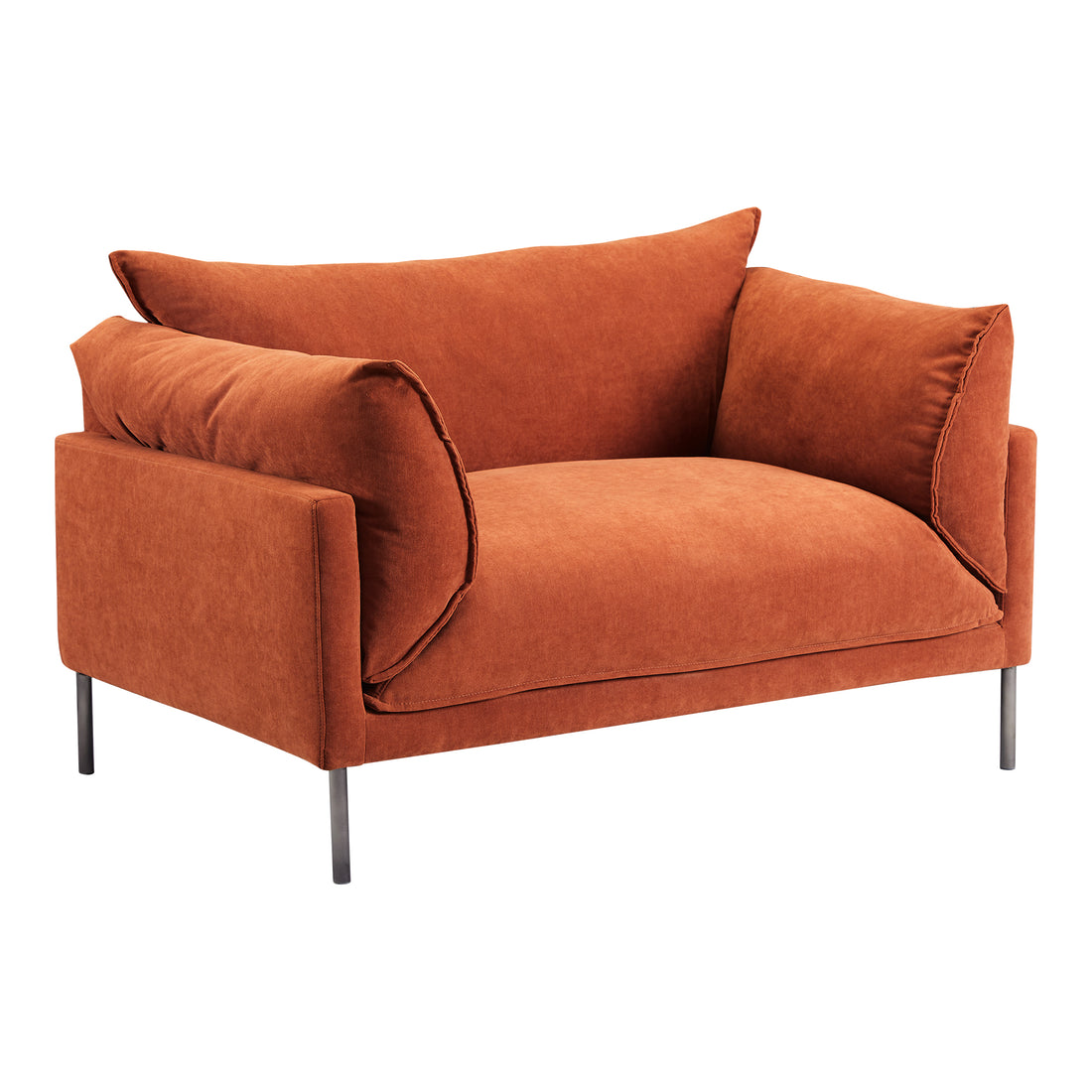 Janara Sofa Sofas, Orange / Black Stainless Steel Legs