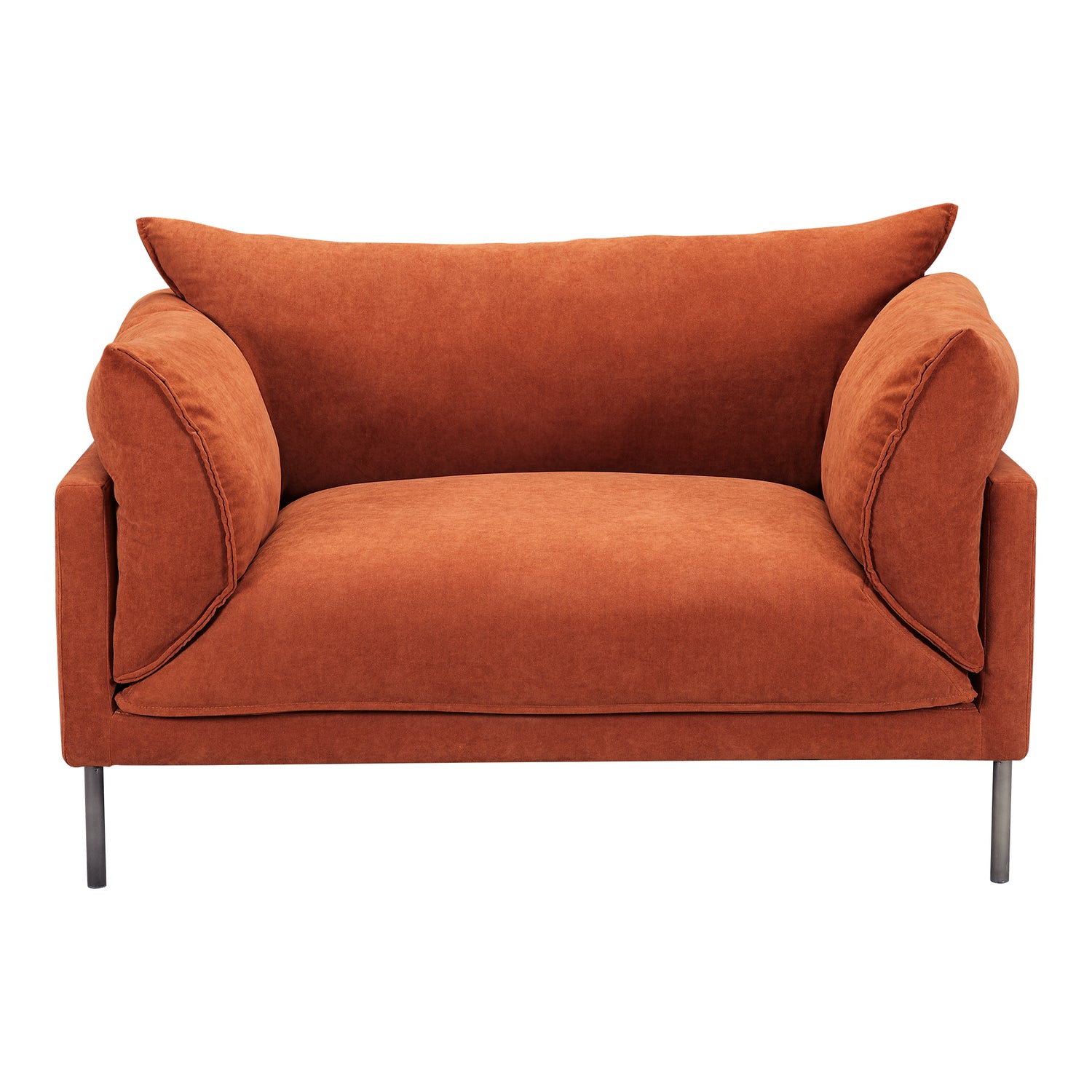 Janara Sofa Sofas, Orange / Black Stainless Steel Legs