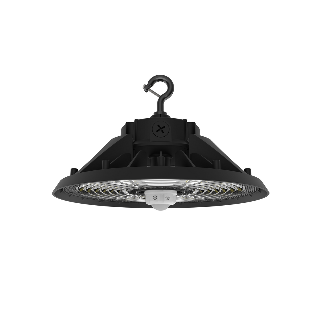 LED UFO High Bay Light 100W/120/150W Wattage Adjustable - 4000/5000K - 23100Lumens 0-10V Dimmable - With sensor base - 120-277VAC DLC 5.1 Premium, Black