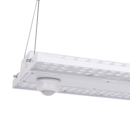 1.2FT LED Linear High Bay Light 155/180/210W Wattage Adjustable - 4000/5000K - 31500Lumens - 0-10V Dimmable With sensor base - 120-277VAC Input Voltage - DLC 5.1 Premium, White