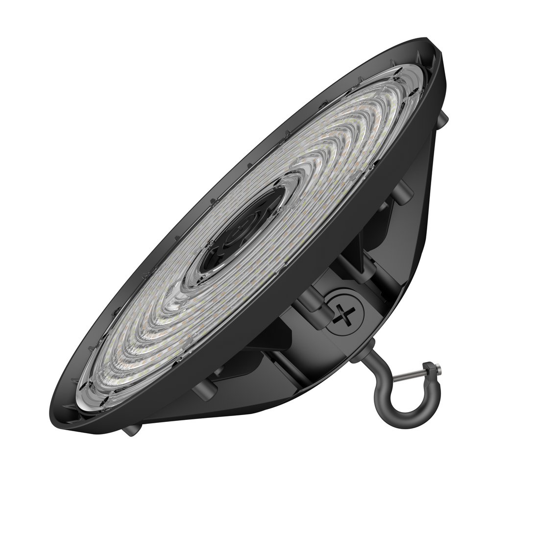 LED UFO High Bay Light 100W/120W/150W Wattage Adjustable - 5000K - 23100Lumens 0-10V Dimmable, With sensor base,120-277VAC DLC 5.1 Premium, Black