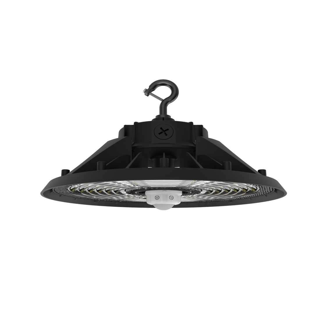 LED UFO High Bay Light 100W/120/150W Wattage Adjustable - 4000/5000K - 23100Lumens 0-10V Dimmable - With sensor base - 120-277VAC DLC 5.1 Premium, Black