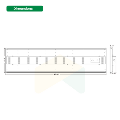 4FT LED Linear High Bay Light 225W - 5000K - 31150Lumens 0-10V Dimmable 120-277VAC, White