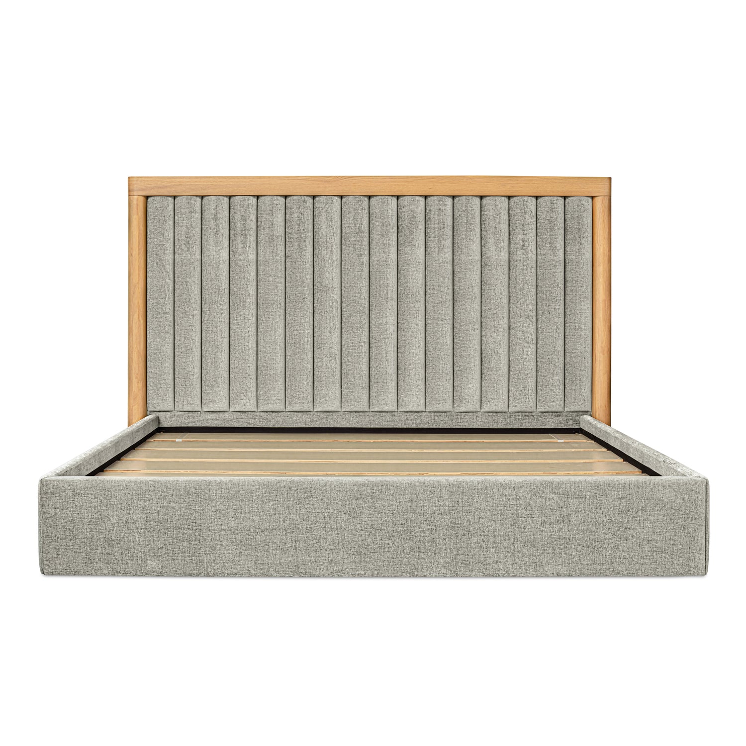 Nia Queen Bed Beds, Grey / Oak Veneer over MDF Frame