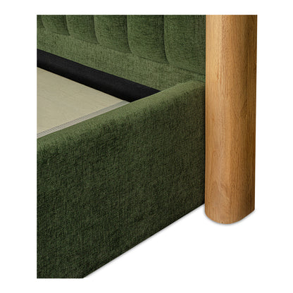 Nia Queen Bed Beds, Green / Oak Veneer over MDF Frame