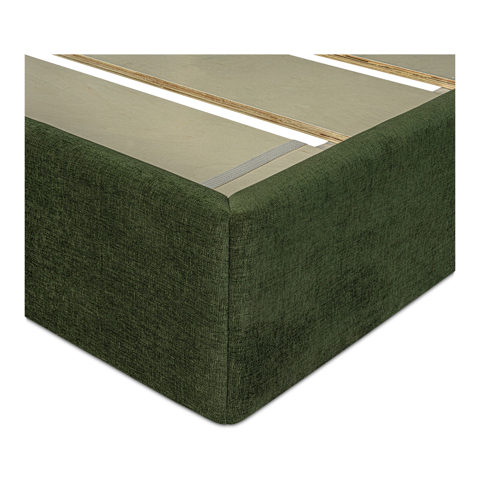 Nia Queen Bed Beds, Green / Oak Veneer over MDF Frame