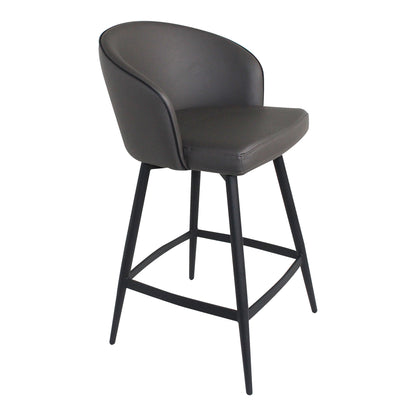 Plaza Outdoor Barstool Grey - Set Of Two Bar Stools, Grey / Powder Coated Metal Legs