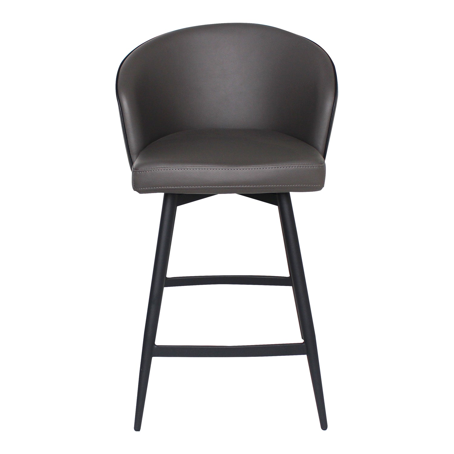 Plaza Outdoor Barstool Grey - Set Of Two Bar Stools, Grey / Powder Coated Metal Legs