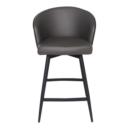 Plaza Outdoor Barstool Grey - Set Of Two Bar Stools, Grey / Powder Coated Metal Legs