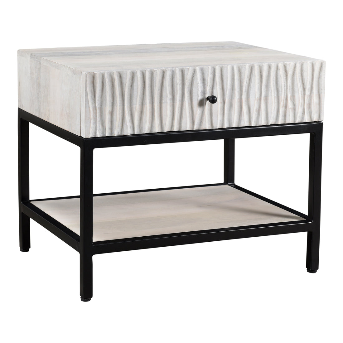 Rost Nesting Tables Black Set Of 2 Accent Tables, Black / Iron Base