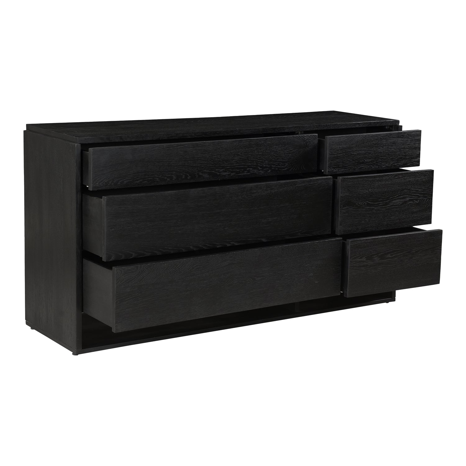 Quentin 3 Drawer Nightstand Black Dressers, Black / Iron Base