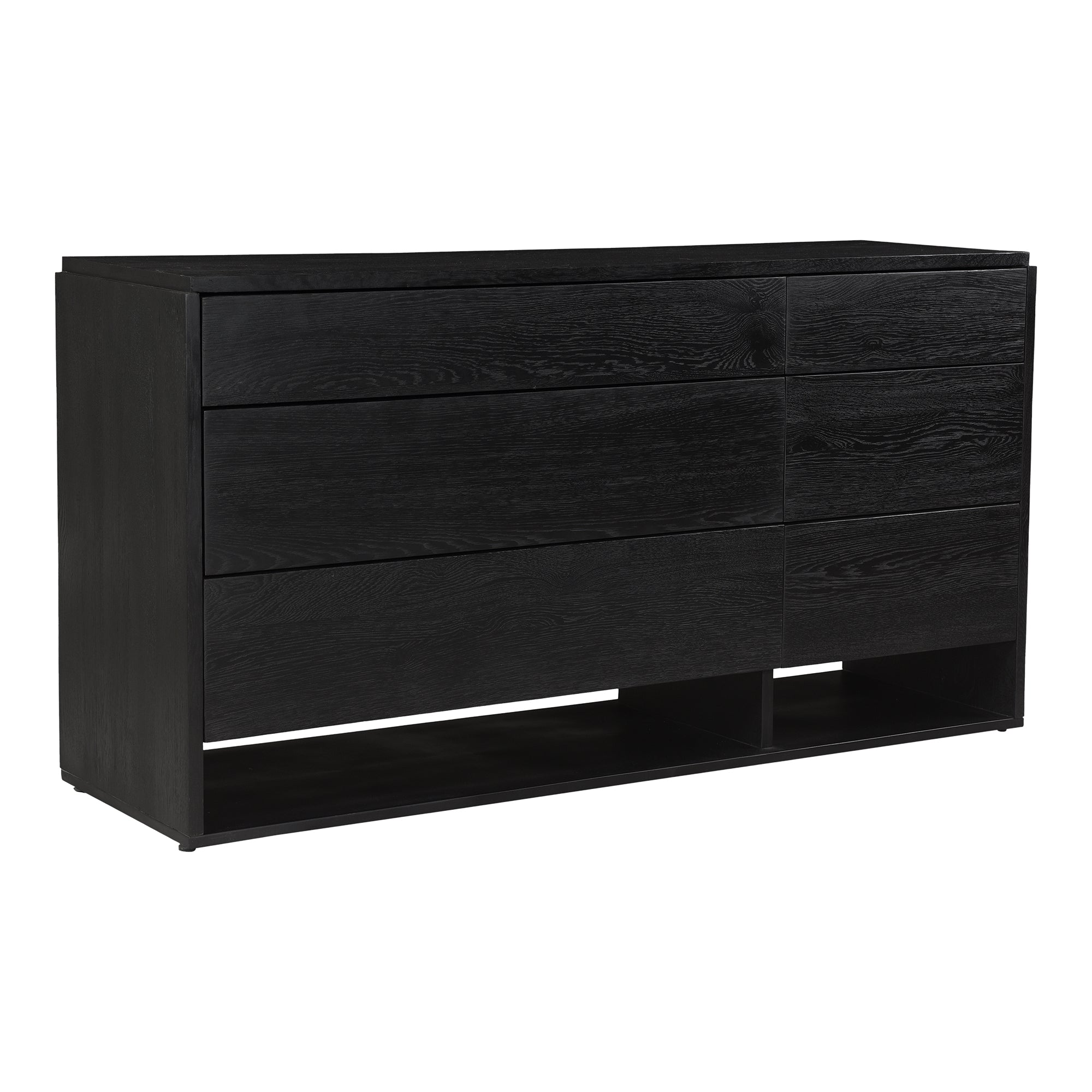 Quentin 3 Drawer Nightstand Black Dressers, Black / Iron Base