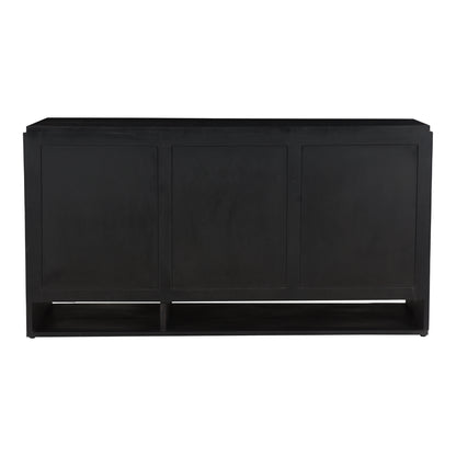 Quentin 3 Drawer Nightstand Black Dressers, Black / Iron Base