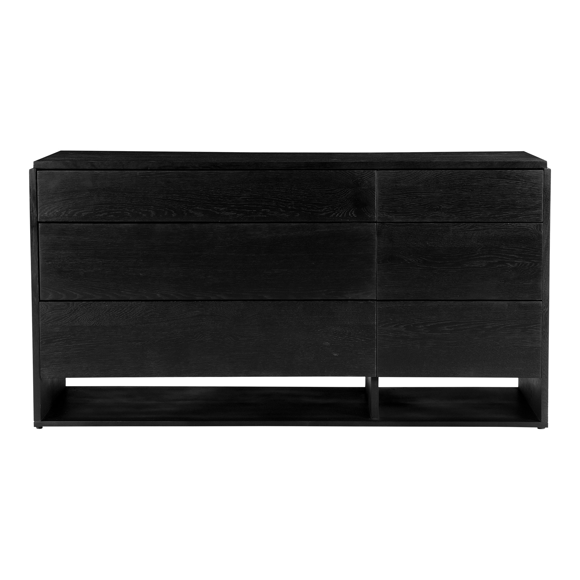 Quentin 3 Drawer Nightstand Black Dressers, Black / Iron Base