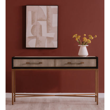 Mako Sideboard Small Sideboards, Grey / Brass Legs