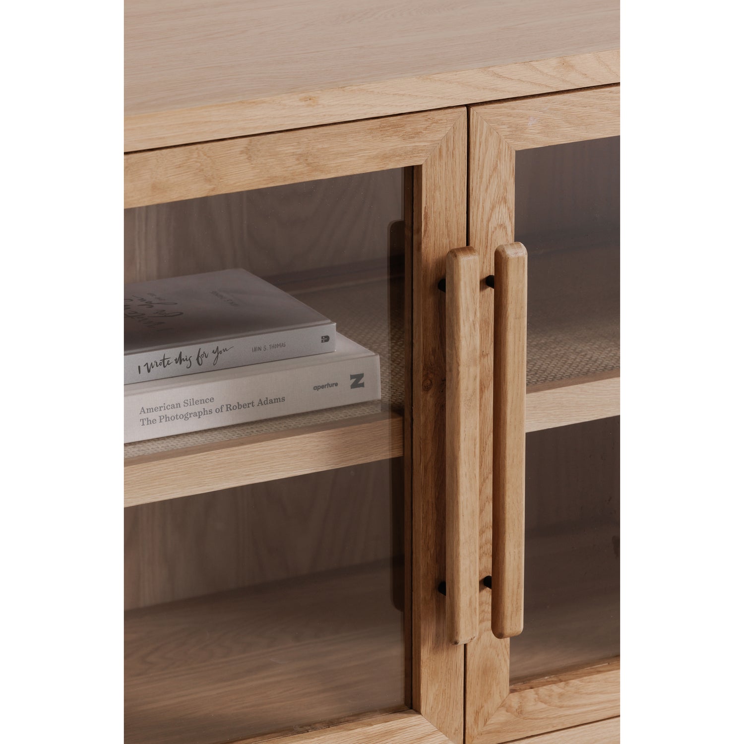 Harris Side Table Side Table, Natural / Tempered Glass Top