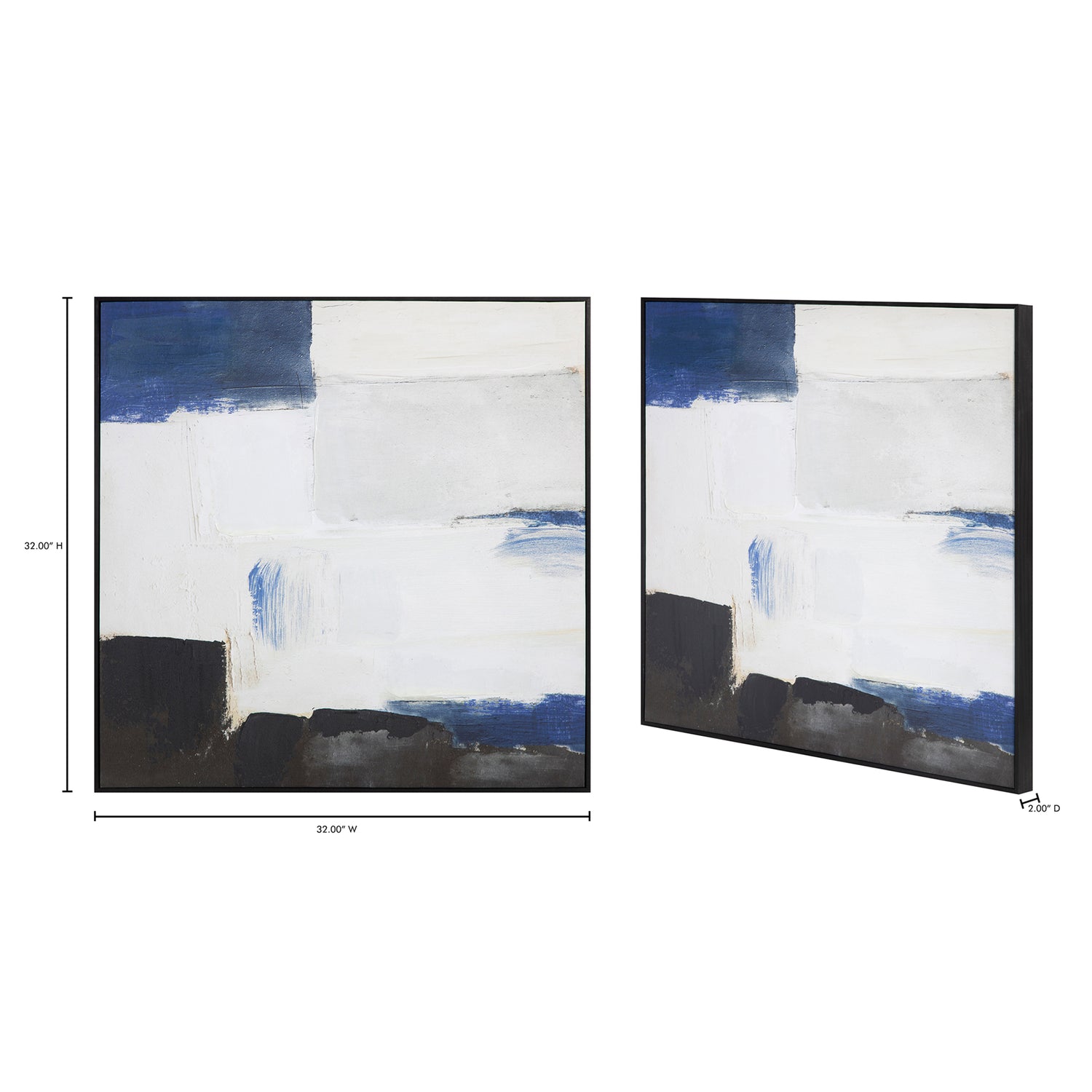 Ufold 2 Framed Print Paintings, Multicolor / Canvas Stretched over Pine Wood