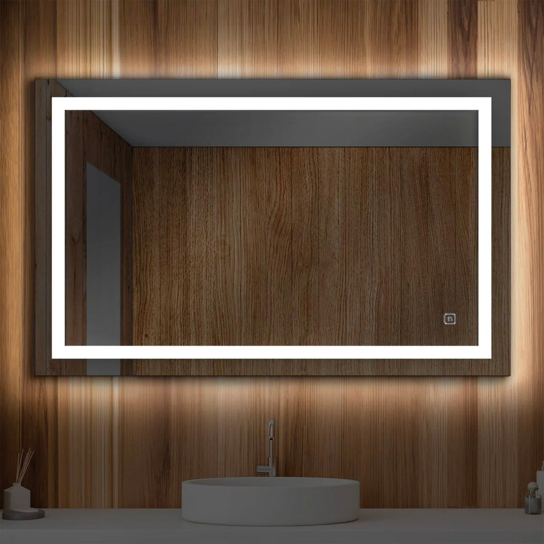 36 in. x 48 in. LED Vanity Mirror with Lights, Anti-Fog, CRI 90+, Makeup Mirror with Lights, Touch Switch Control, CCT Adjustable With Remembrance, LED Mirror for Bathroom, Inner Window Style