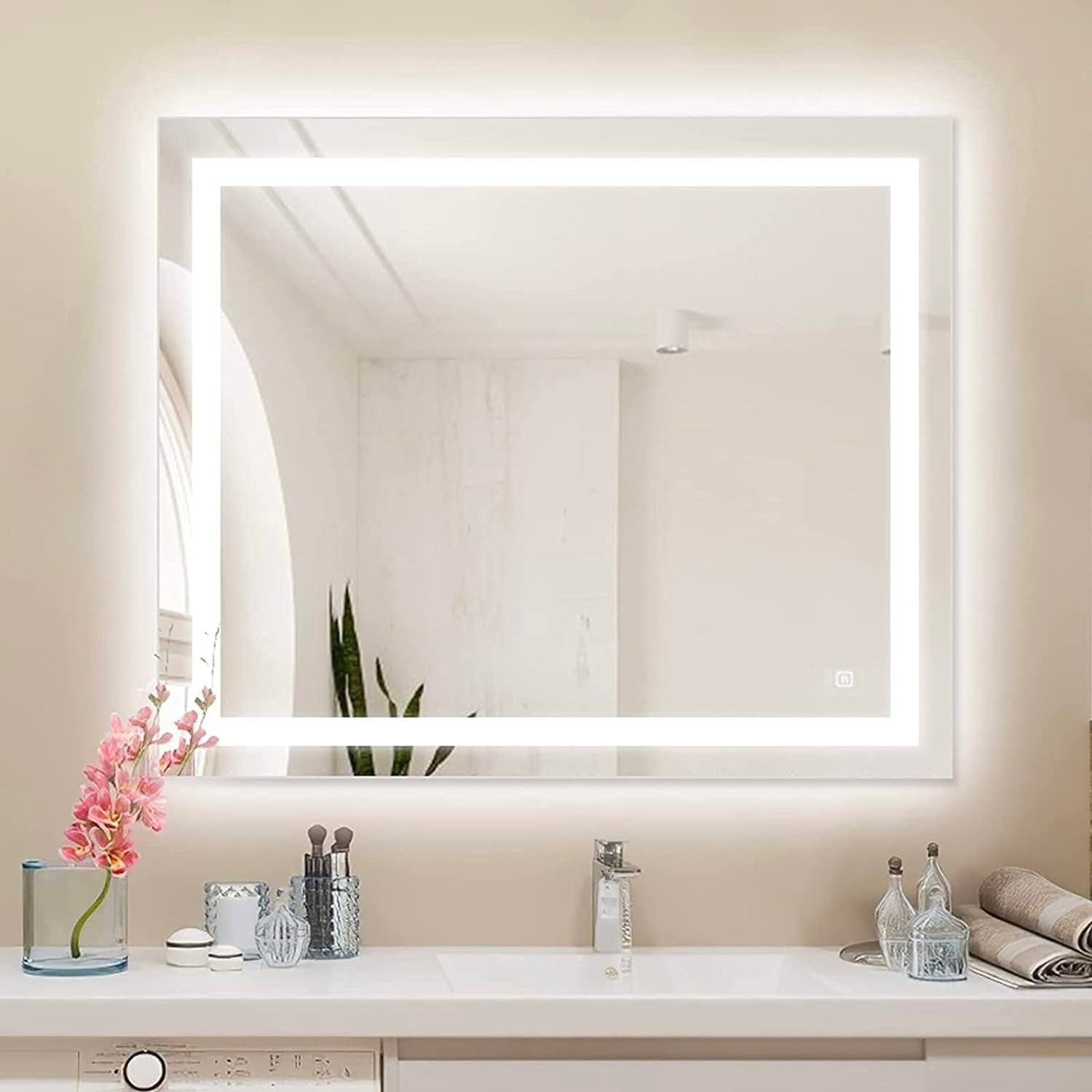 36x 30Inch (Landscape) LED Vanity Mirror with Lights, Anti-Fog, CRI 90+, Makeup Mirror with Lights, Touch Switch Control, CCT Adjustable With Remembrance, LED Mirror for Bathroom