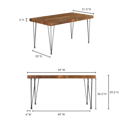 Bonnet Console Table Console Tables, Natural / Iron Base