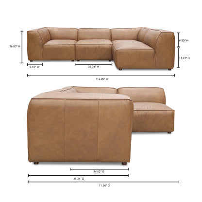 Forma Slipper Chair Sonoran Tan Leather Slipper Chairs, Brown / Solid Wood and Plywood frame