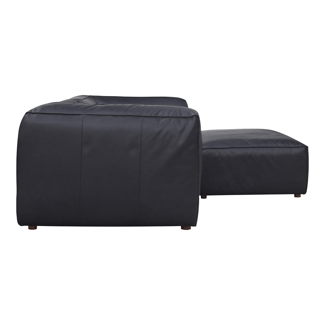 Forma Lounge Modular Sectional Vantage Black Leather Modular Sectionals, Black / Solid Wood and Plywood frame