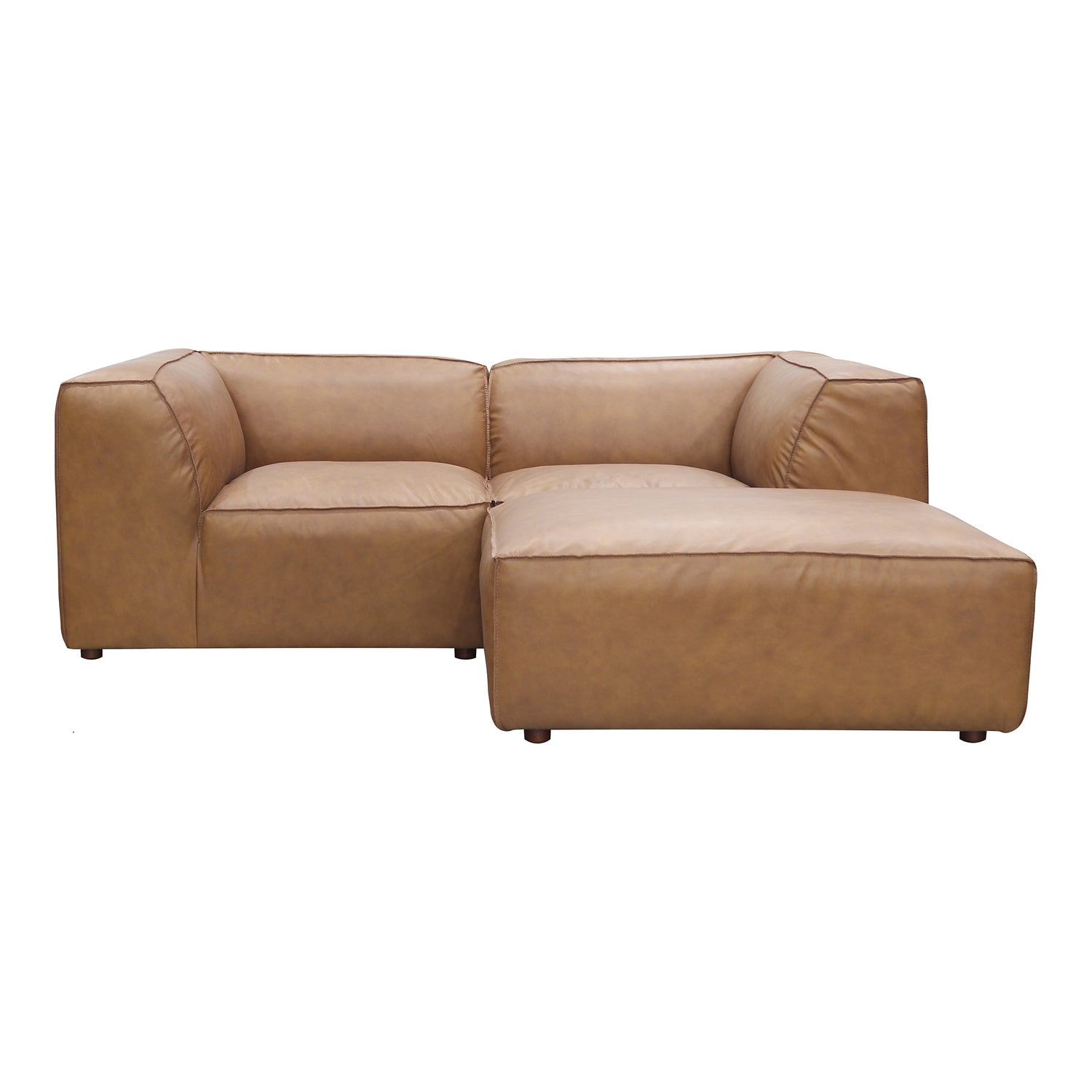 Forma Lounge Modular Sectional Sonoran Tan Leather Modular Sectionals, Brown / Solid Wood and Plywood frame