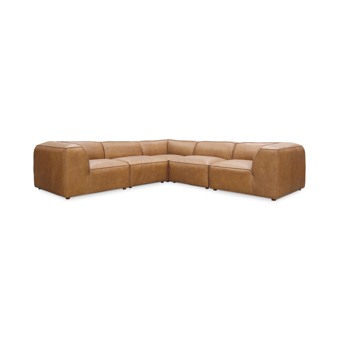 Forma Nook Modular Sectional Sonoran Tan Leather Modular Sectionals, Brown / Solid Wood and Plywood frame