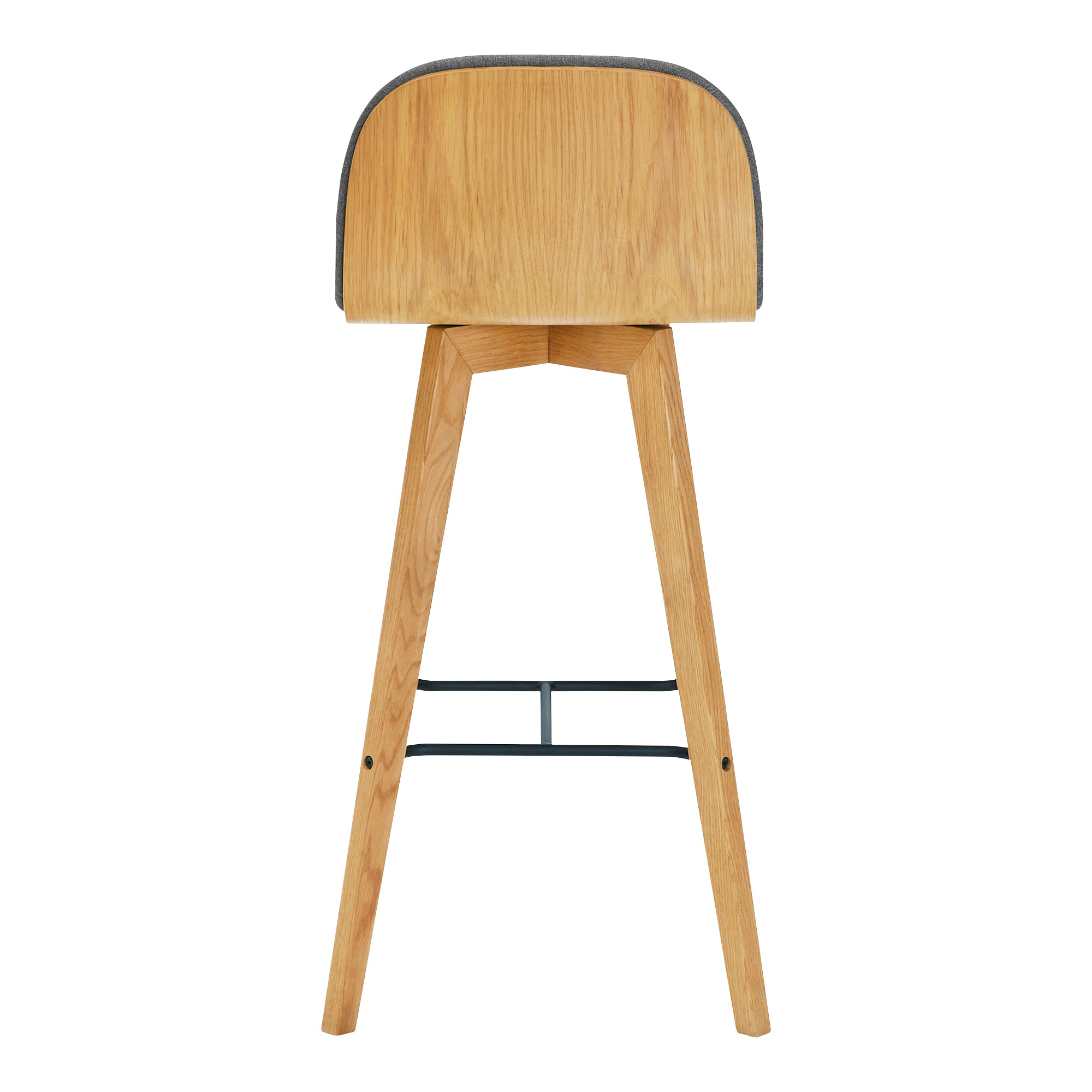 Naples Leather Counter Stool Counter Stools, Brown / Solid Oak and Metal Frame