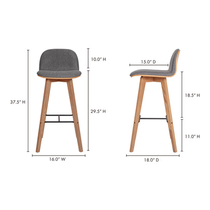 Naples Leather Counter Stool Counter Stools, Brown / Solid Oak and Metal Frame