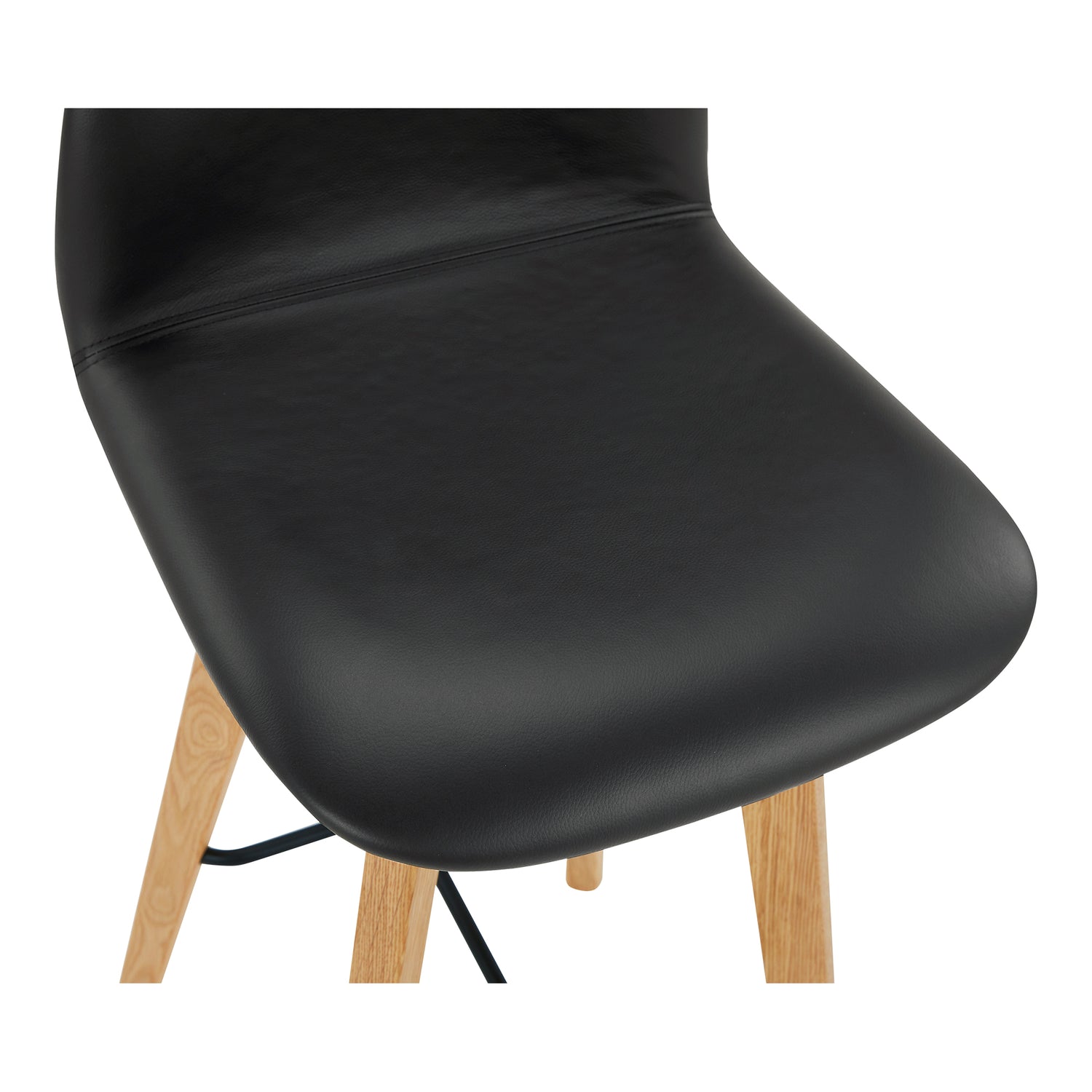 Naples Leather Dining Chair Black-Set Of Two Dining Chairs, Black / Solid Oak Frame