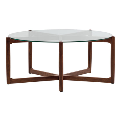 Hettie Coffee Table Coffee Tables, Natural / Tempered Glass Top