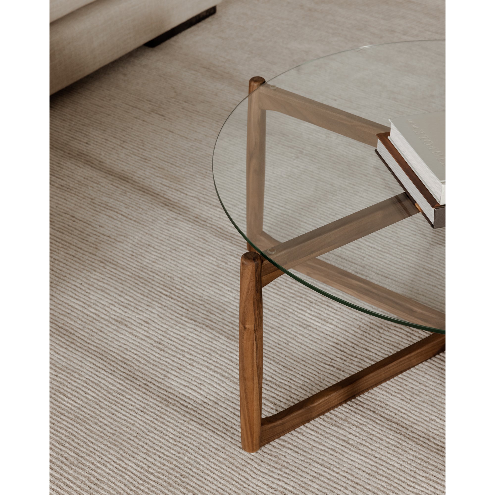 Hettie Coffee Table Coffee Tables, Natural / Tempered Glass Top